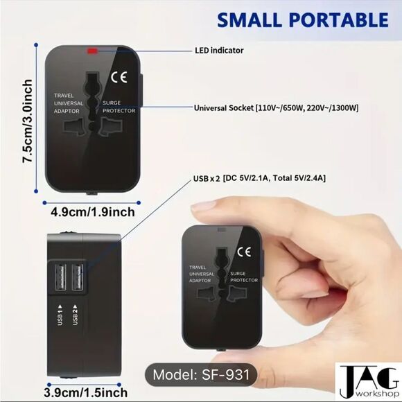 Univeral International Travel Power Adapter Plugs Charger for USA EU UK 110-240V - Picture 5 of 15